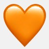 Эмодзи смайл оранжевое сердце в ВК и ватсап картинка