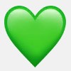 Смайлик эмодзи зеленое сердечко ВК, ватсап